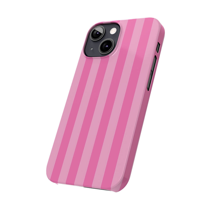 Pink Striped Slim iPhone Case