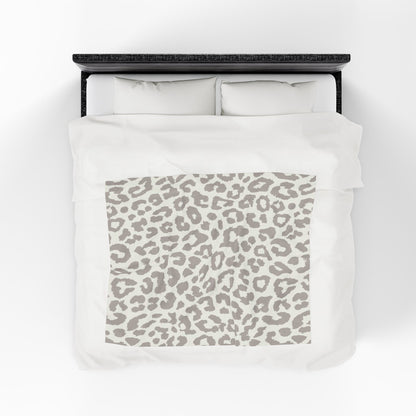 Beige Cheetah Print Velveteen Plush Blanket