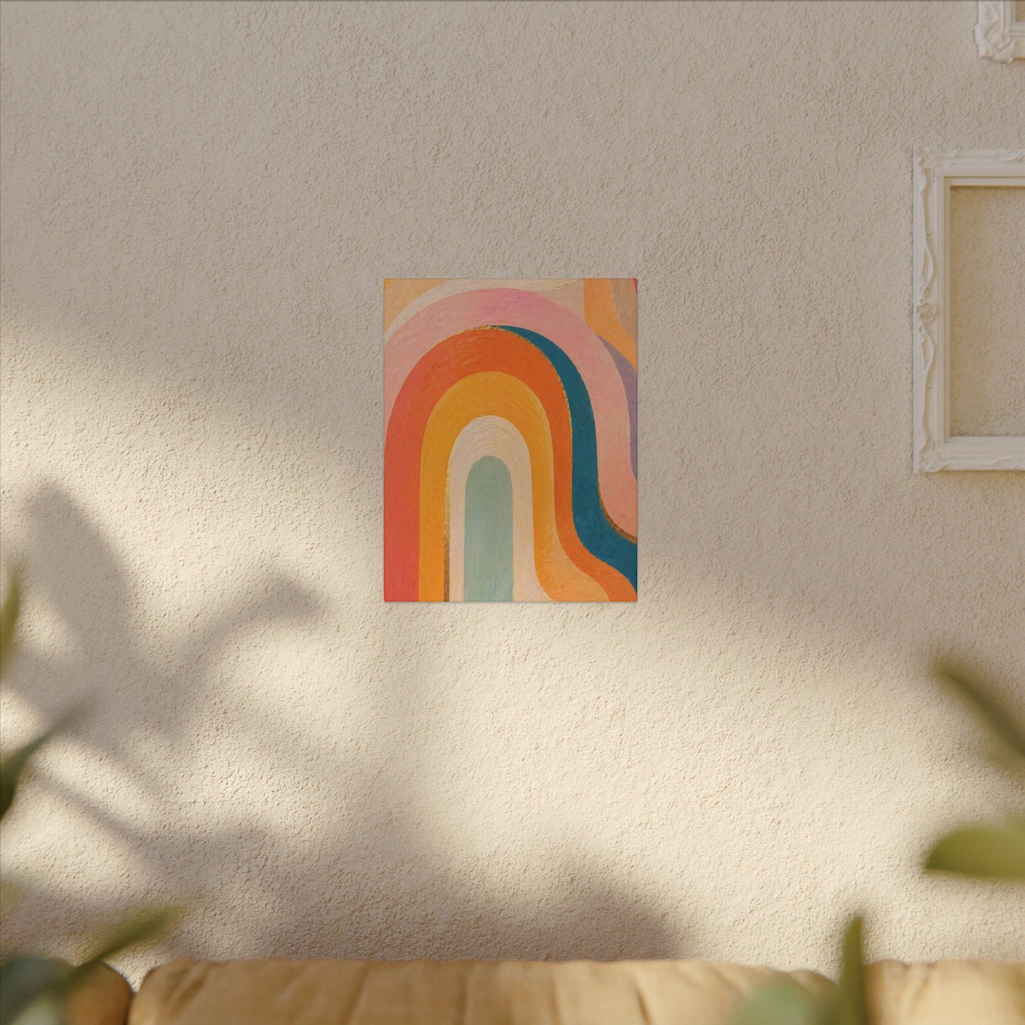 Retro Rainbow Arched Matte Canvas — Stretched Wall Art