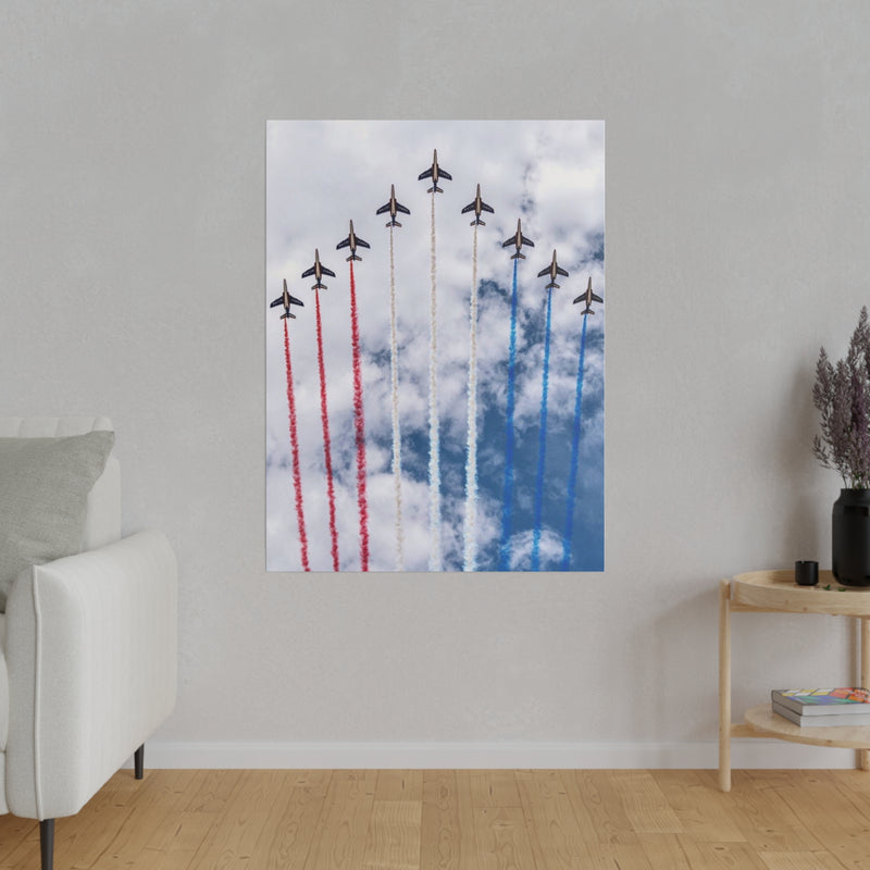 Red White and Blue Planes Matte Canvas, Stretched