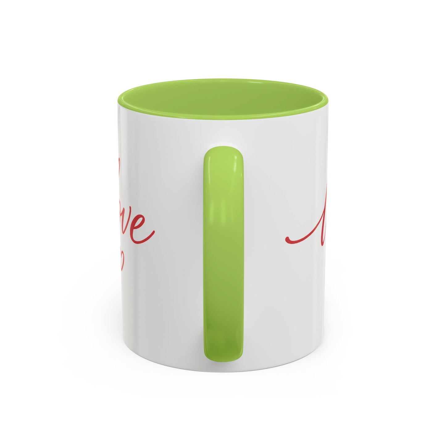 Love Script Accent Coffee Mug – Romantic Heart 11/15oz