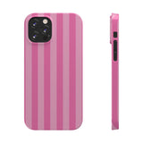 Pink Striped Slim iPhone Case