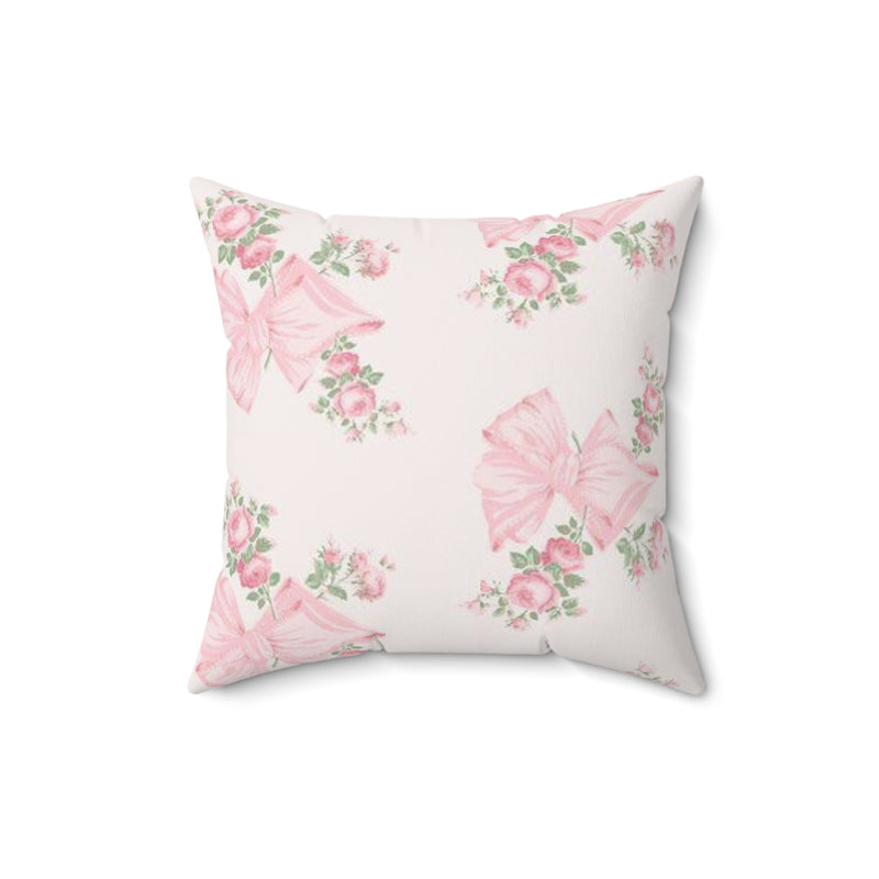 Rosa Beaux Pink Spun Polyester Square Pillow