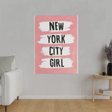 Pink NYC Girl Matte Canvas, Stretched