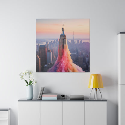 Pastel Empire State Matte Canvas, Stretched