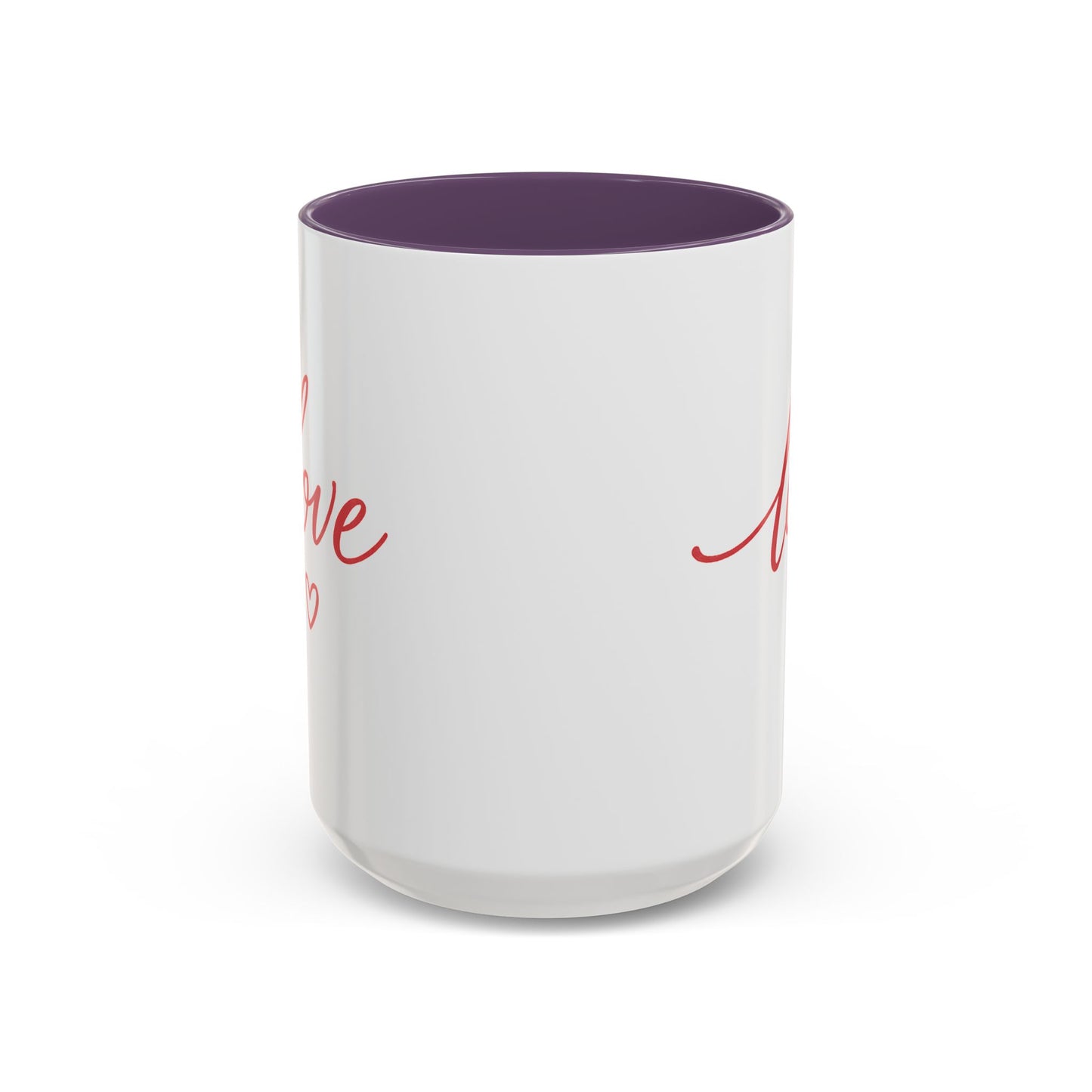 Love Script Accent Coffee Mug – Romantic Heart 11/15oz
