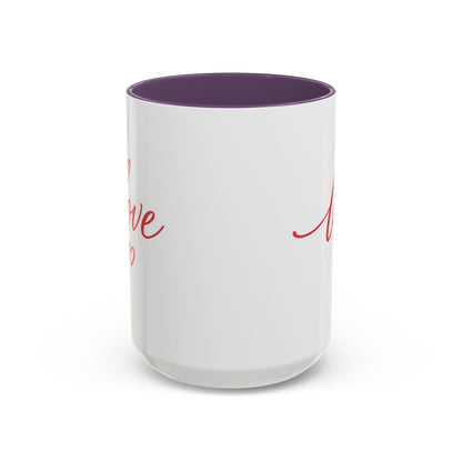 Love Script Accent Coffee Mug – Romantic Heart 11/15oz
