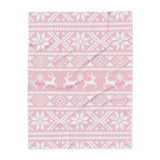 Pink Tribal Reindeer Arctic Fleece Blanket