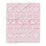 Pink Tribal Reindeer Arctic Fleece Blanket