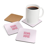 Team Pink Gender Reveal Corkwood Coaster Set