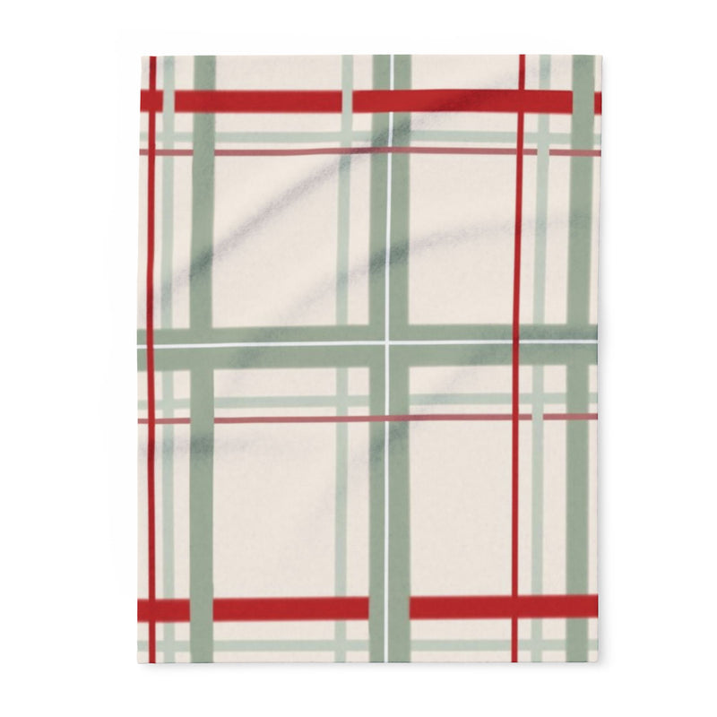 Red and Green Striped Arctic Fleece Blanket