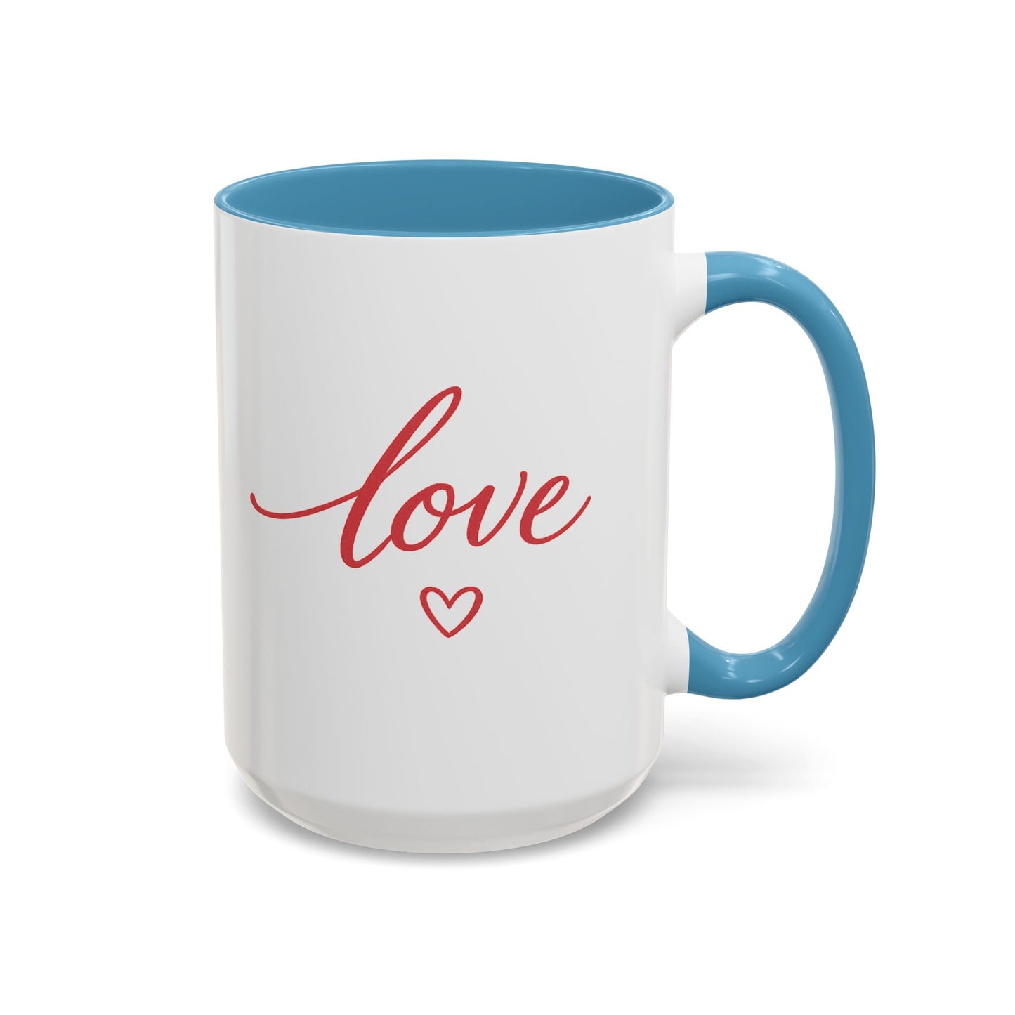 Love Script Accent Coffee Mug – Romantic Heart 11/15oz