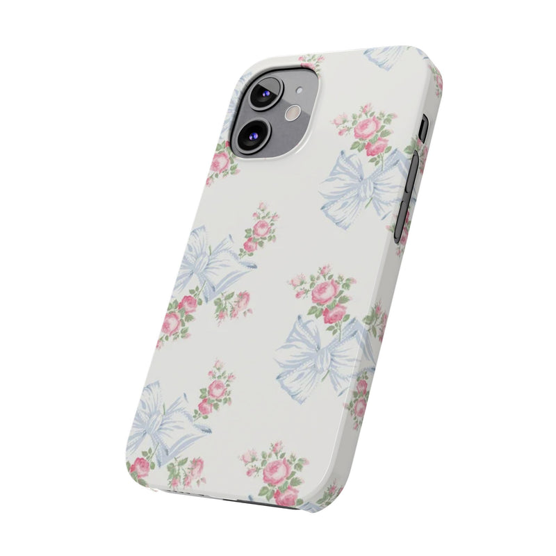 Rosa Beaux Blue Slim iPhone Case