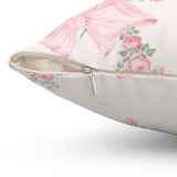 Rosa Beaux Pink Spun Polyester Square Pillow