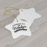 Promoted to Grandpa 2025 Ceramic Ornament, 4 Shapes