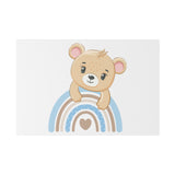 Blue Rainbow Bear Matte Canvas, Stretched