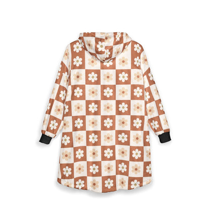 Daisy Checkered Hooded Blanket