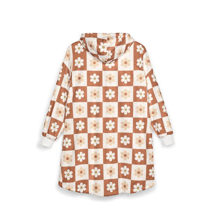 Daisy Checkered Hooded Blanket