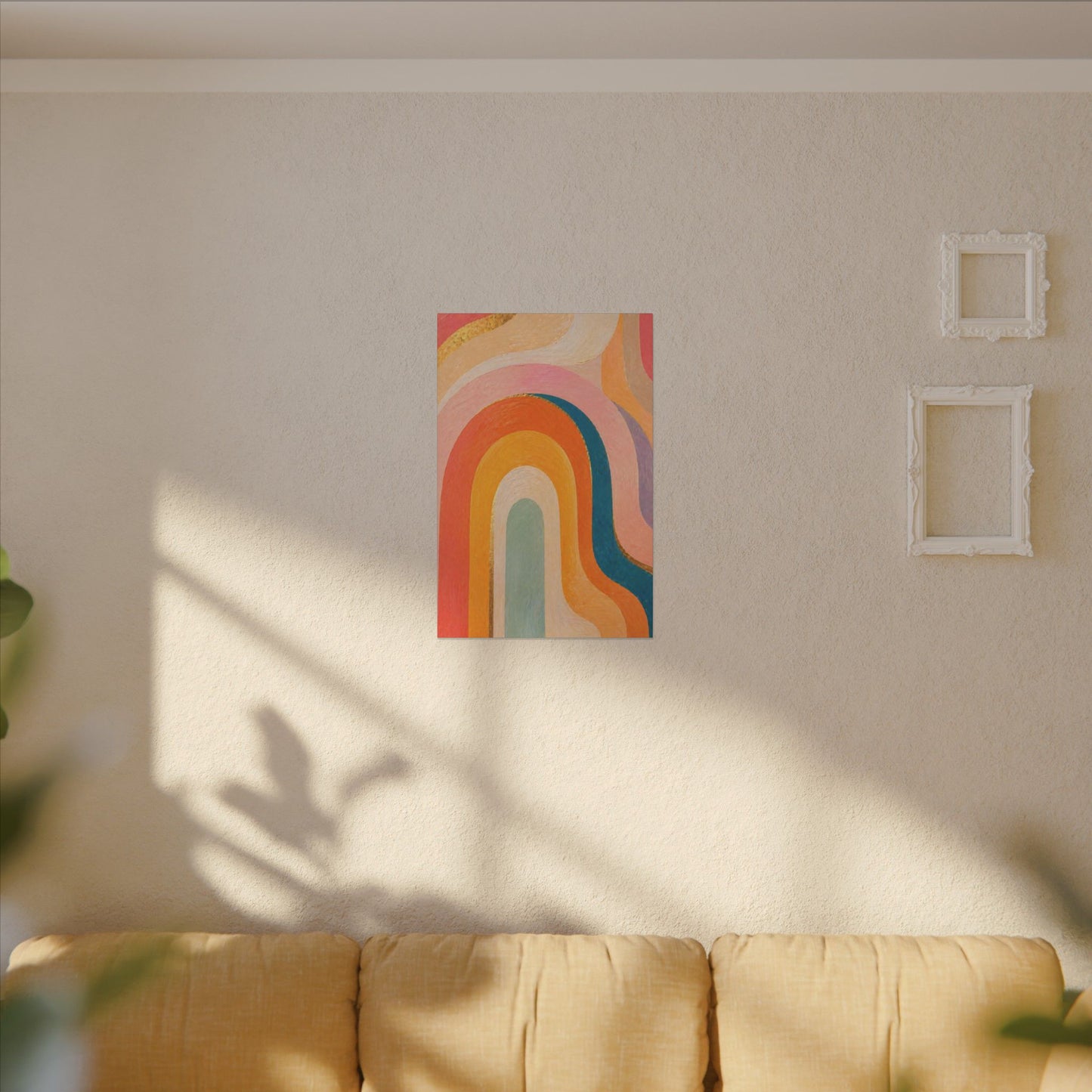 Retro Rainbow Arched Matte Canvas — Stretched Wall Art