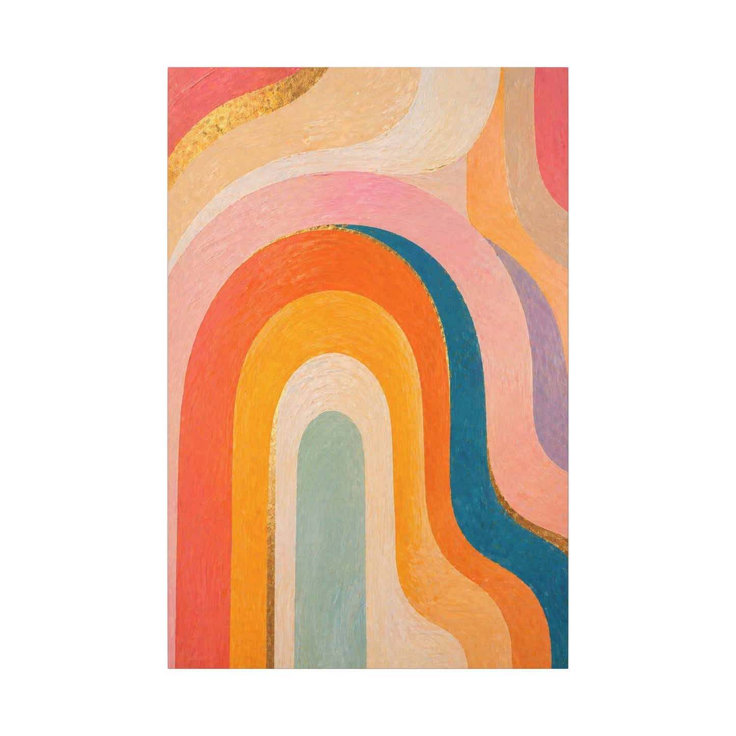 Retro Rainbow Arched Matte Canvas — Stretched Wall Art