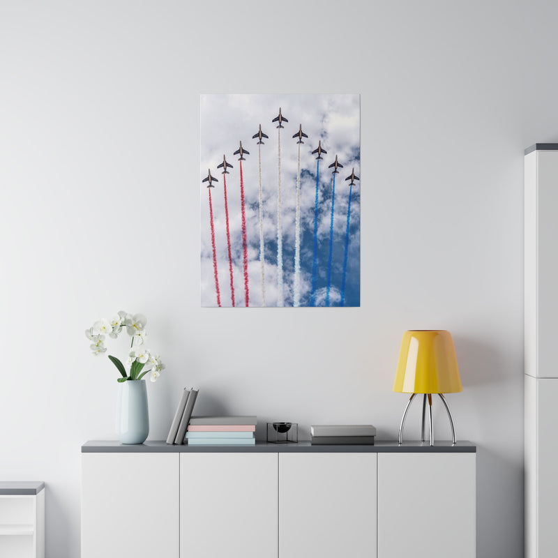 Red White and Blue Planes Matte Canvas, Stretched