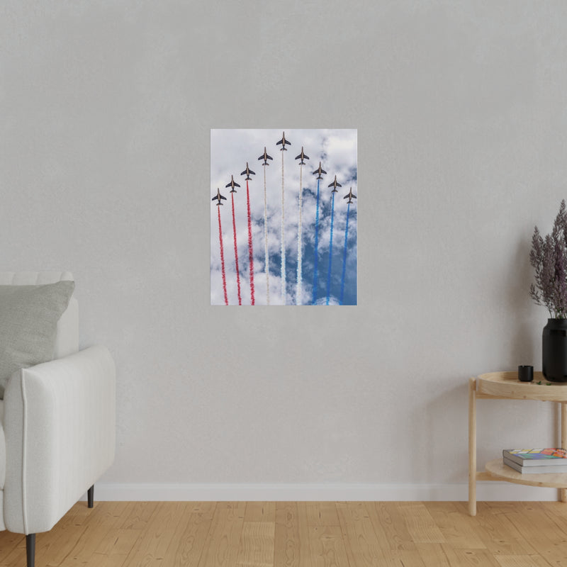 Red White and Blue Planes Matte Canvas, Stretched