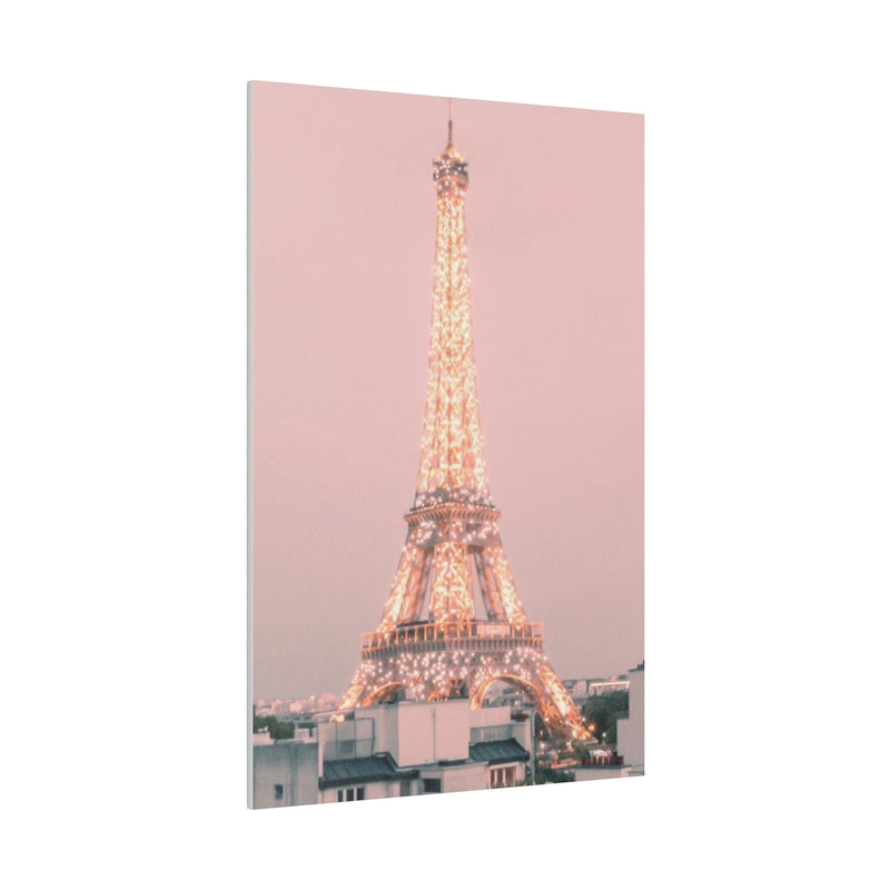 Sunset Paris Eiffel Tower Matte Canvas, Stretched