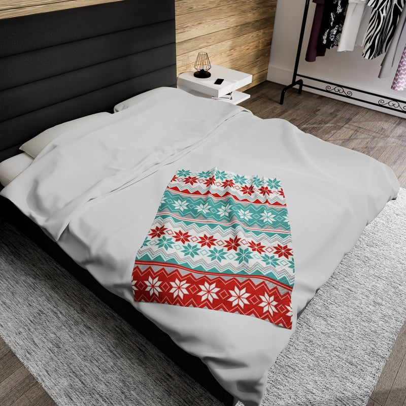 Christmas Flakes Velveteen Plush Blanket