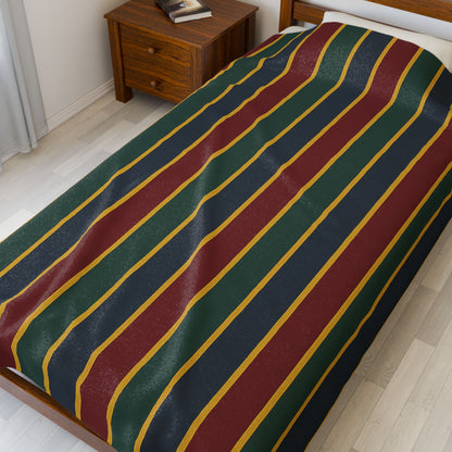 The Regent Collection Colorful Stripes Velveteen Plush Blanket