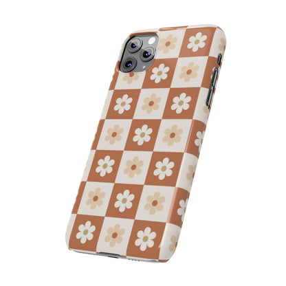 Autumn Checkered Floral Slim iPhone Case