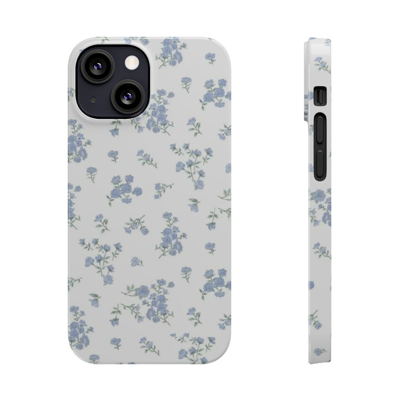 Blue Petals Slim iPhone Case