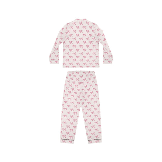 Pink Bows Satin Pajama Set