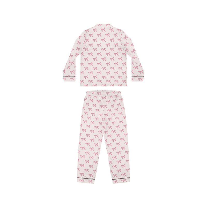 Pink Bows Satin Pajama Set