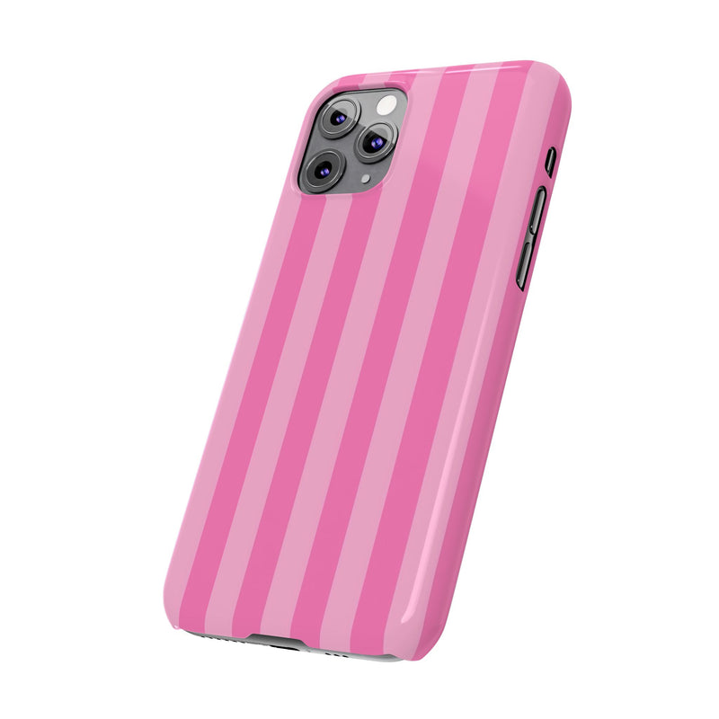 Pink Striped Slim iPhone Case