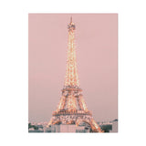 Sunset Paris Eiffel Tower Matte Canvas, Stretched