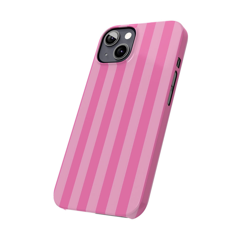 Pink Striped Slim iPhone Case