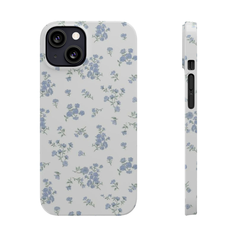 Blue Petals Slim iPhone Case