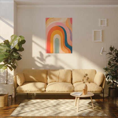 Retro Rainbow Arched Matte Canvas — Stretched Wall Art