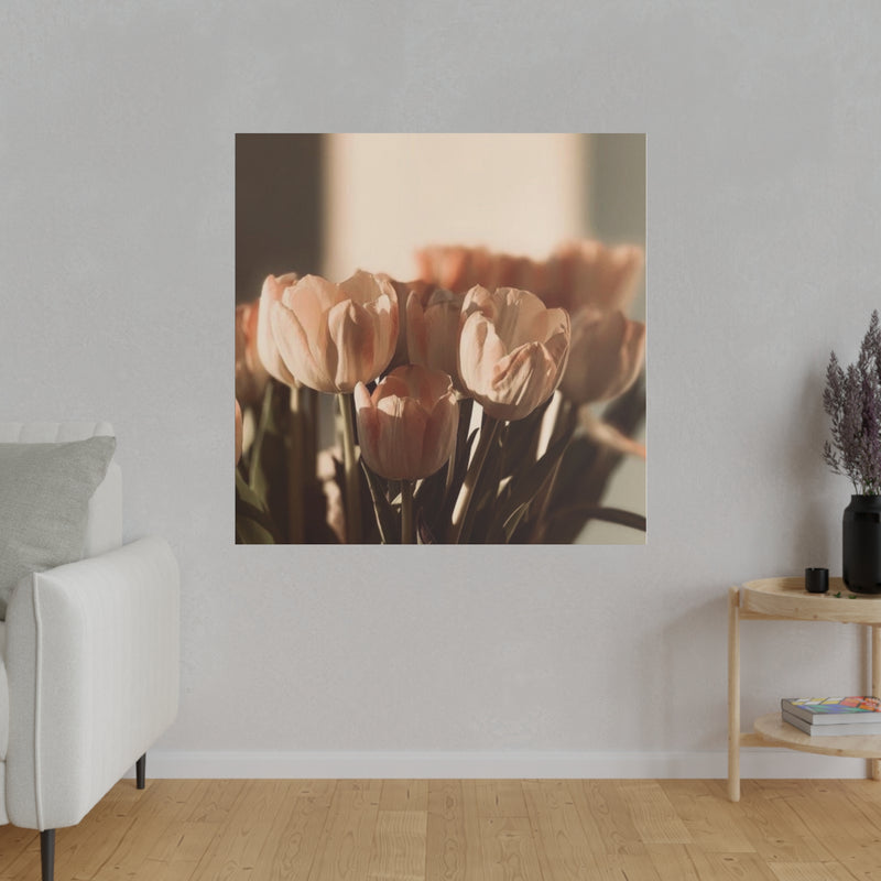 Sunrise Tulips Matte Canvas, Stretched