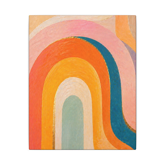 Retro Rainbow Arched Matte Canvas — Stretched Wall Art