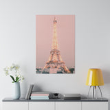 Sunset Paris Eiffel Tower Matte Canvas, Stretched