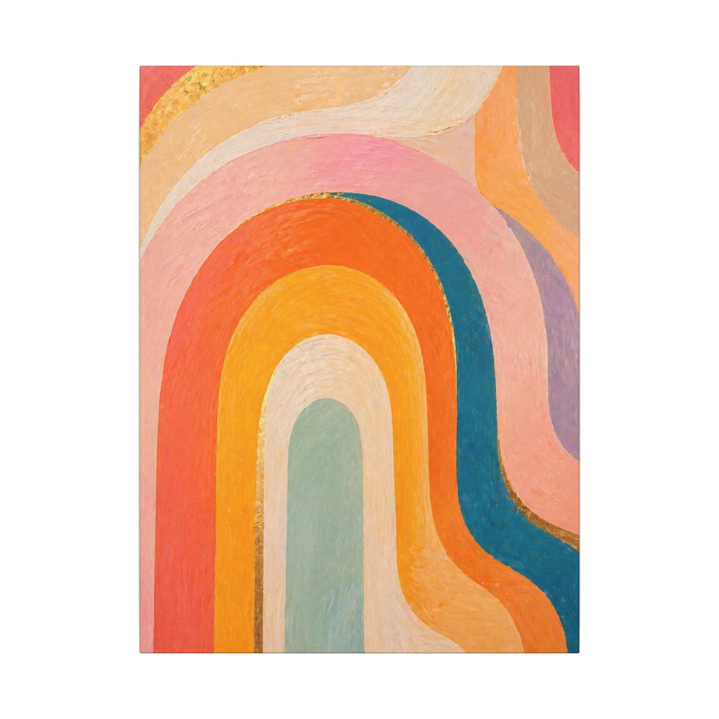 Retro Rainbow Arched Matte Canvas — Stretched Wall Art