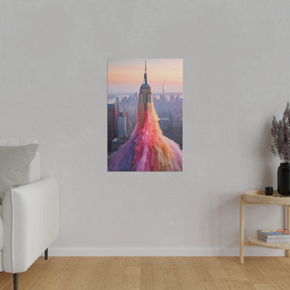 Pastel Empire State Matte Canvas, Stretched
