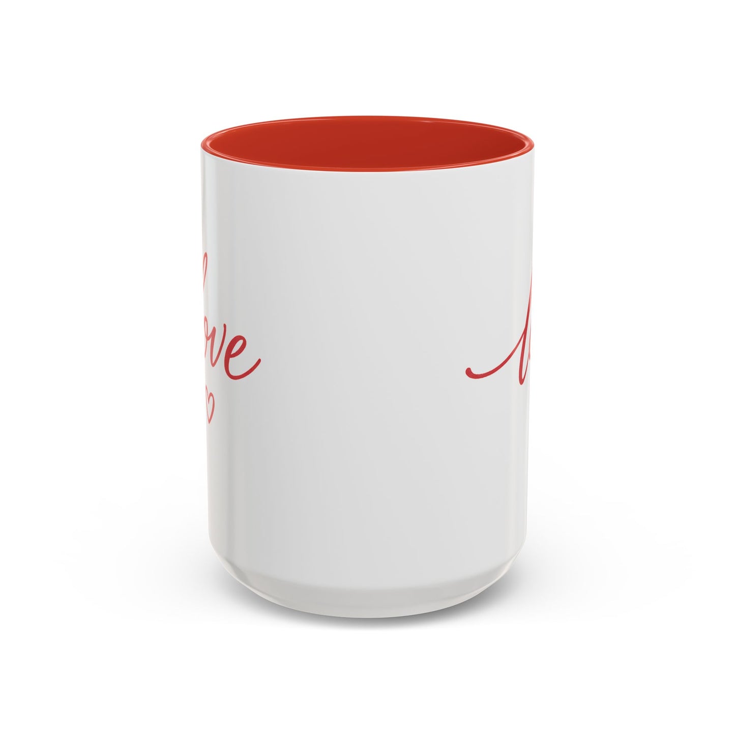 Love Script Accent Coffee Mug – Romantic Heart 11/15oz