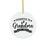 Promoted to Grandma 2025 Ceramic Ornament, 4 Shapes