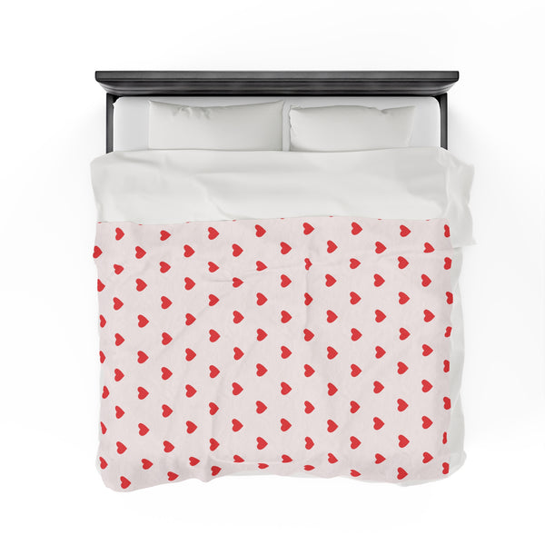 Queen of Hearts Velveteen Plush Blanket