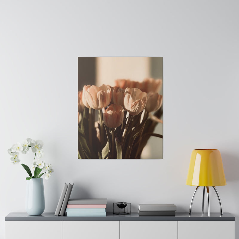 Sunrise Tulips Matte Canvas, Stretched