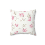 Blushing Rose Faux Suede Square Pillow