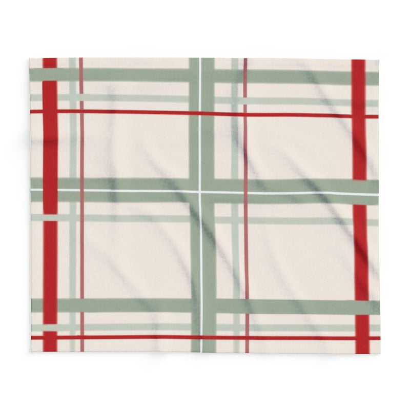 Red and Green Striped Arctic Fleece Blanket