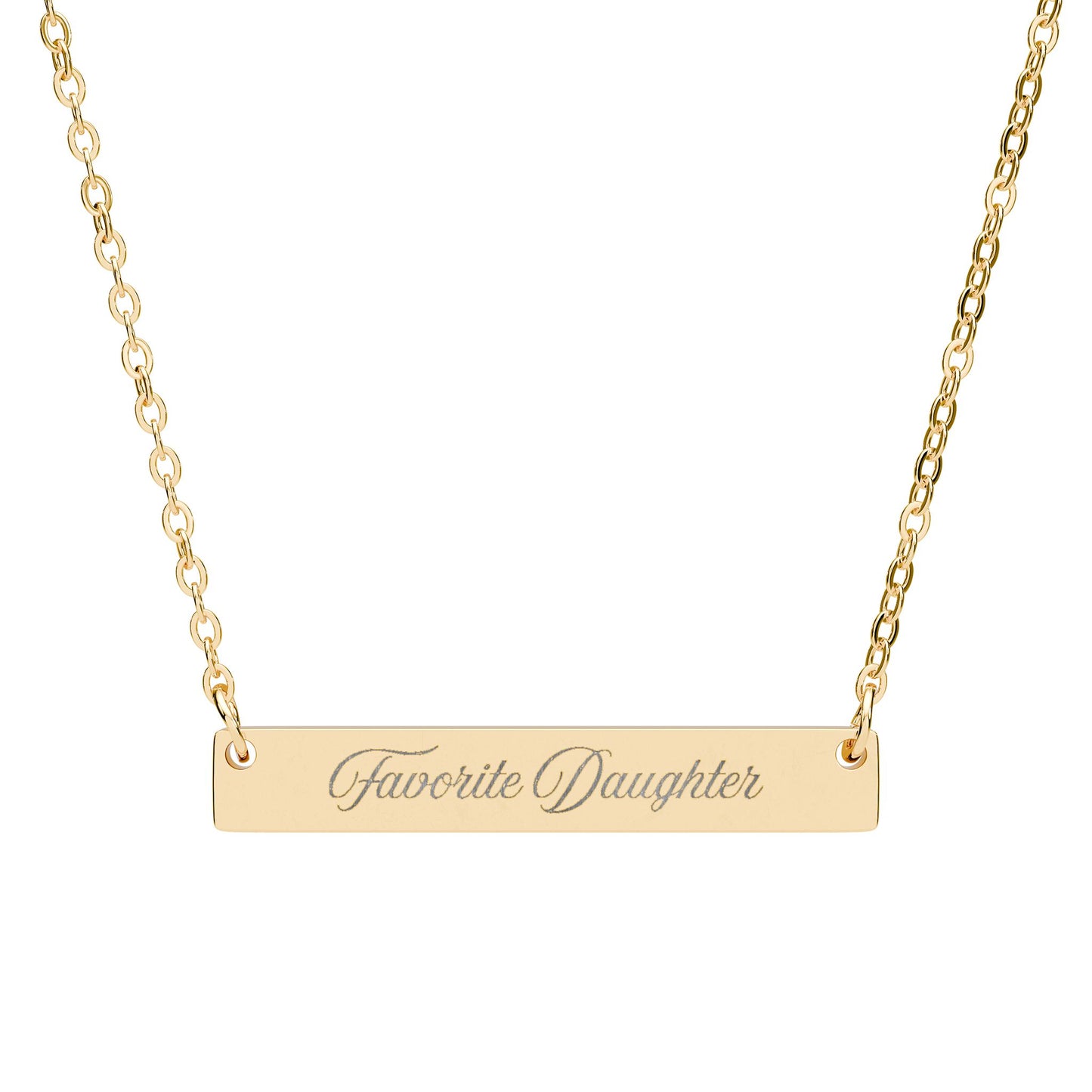Favorite Daughter Personalized Engraved Horizontal Bar Necklace